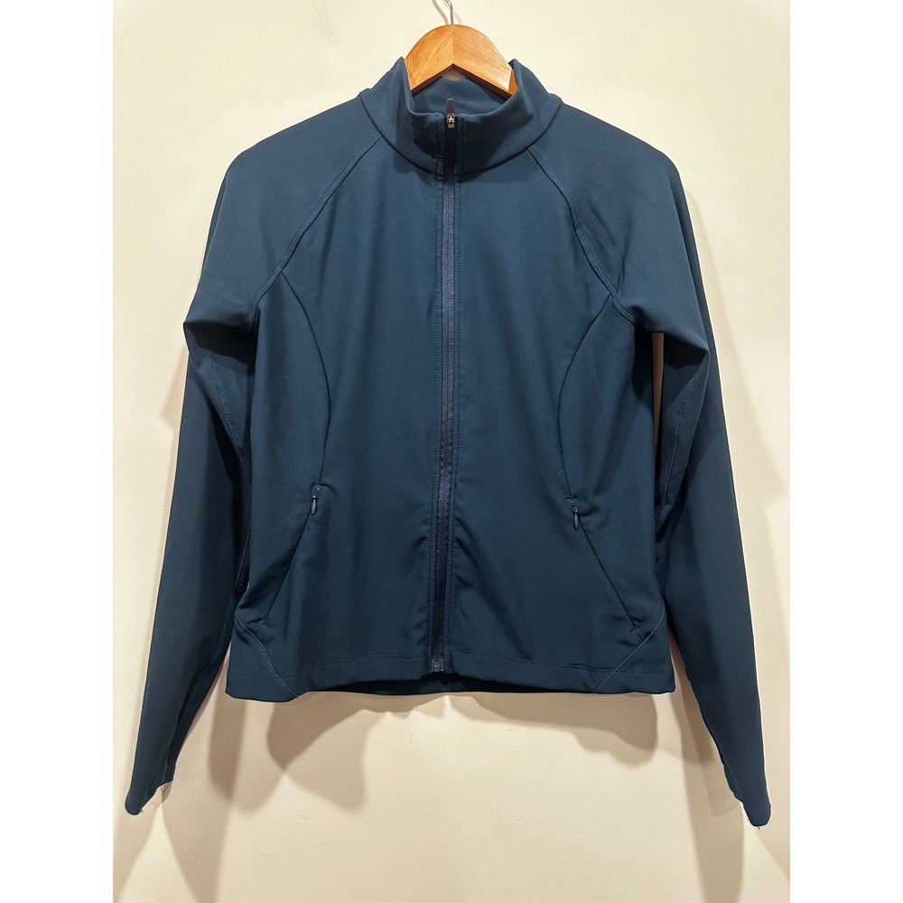 Asics Womens Full Zip Running‎ Jacket Teal Blue Mock Neck Activewear Medium